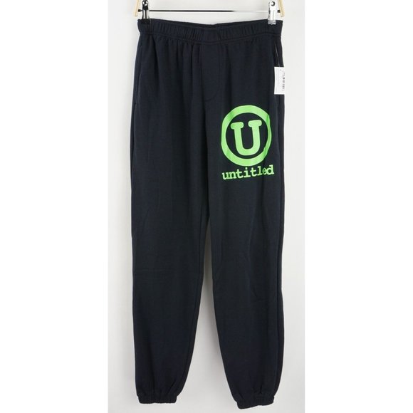 New Designs Untitled Circle U Untitled Men's Small Navy Blue Fleece Sweatpants - Picture 1 of 8